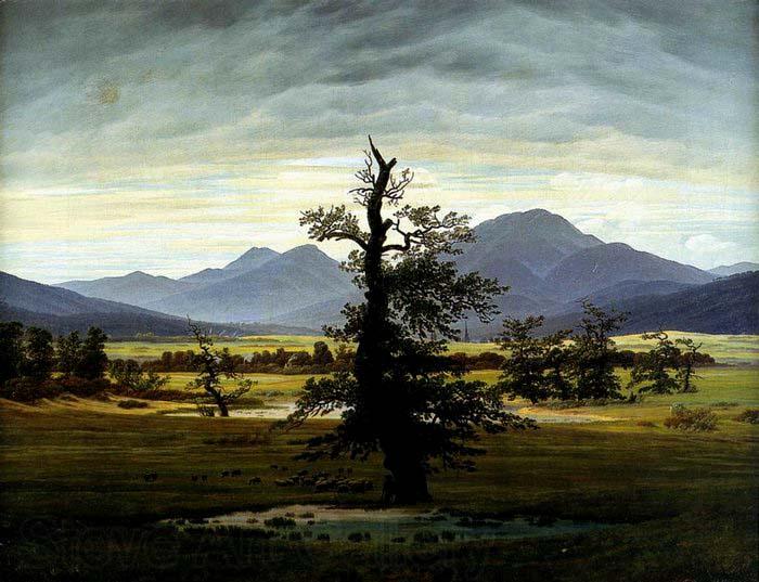 Caspar David Friedrich Village Landscape in Morning Light Norge oil painting art